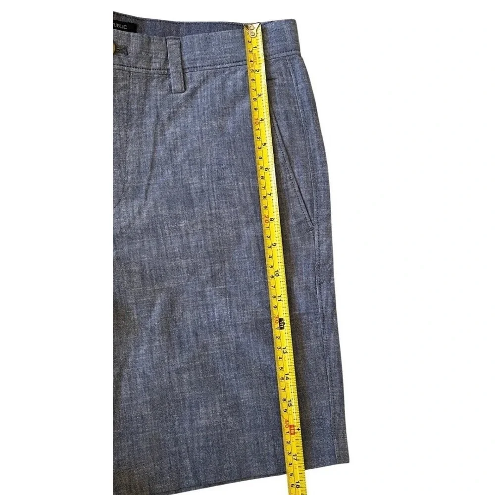 BRAND NEW! Banana‎ Republic Mens 29 Chambray Shorts Blue Slim Fit 9 Inch Inseam